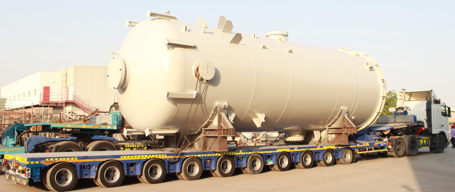 Coded pressure vessel leaving the fabrication shop